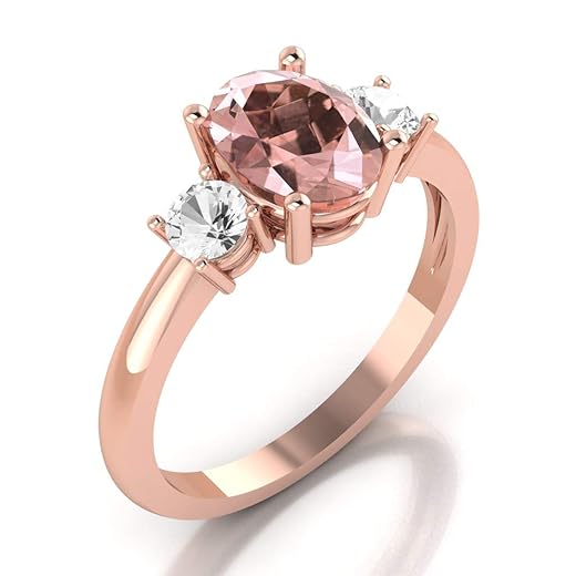Natural Morganite and White Topaz Ring