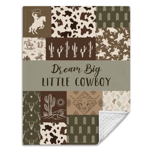 Image of Tegeme Western Baby Blanket Cowboy for Boys Girls, 30 x 40 Inch