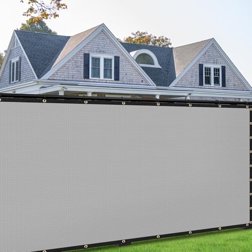 7' x 76' Custom Size Gray Privacy Screen Fence Cover Heavy Duty Fencing Mesh with Zip Tie for Deck, Patio, Backyard, Outdoor Pool, Porch, Railing - We Can Make Custom Sizes