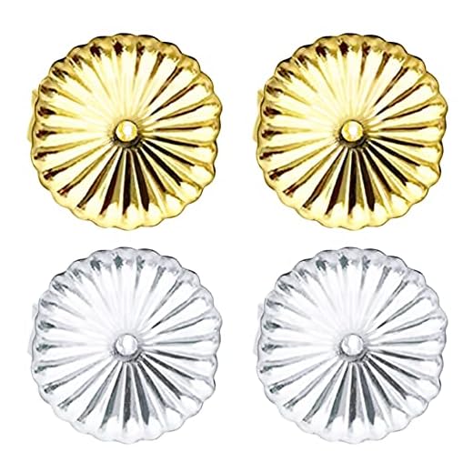 Magic Earring Backs,925 Sterling Silver Secure Backings,2 Pairs of Adjustable Hypoallergenic Earing Backs Lifts,Easy to Use Back Earrings for Ear Lobe Lifter,Instantly Lift Earring Backs (Daisy)