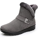 Botas de nieve de invierno para mujer - Botines cálidos con forro de piel 2025, botas impermeables cómodas con cremallera...