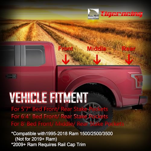 image for Tigeracing Tie Down Anchors Retractable Truck Bed Top Side D Ring All 