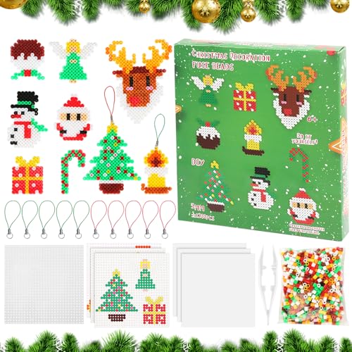 1200 Stück Bügelperlen Set 5mm, Weihnachten Bügelperlens Set mit...