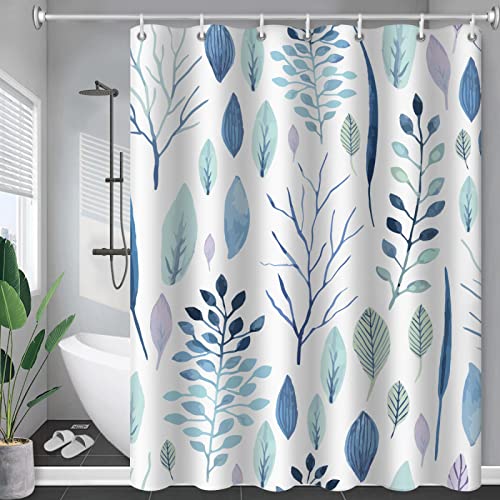 Langer Duschvorhang mit Blumenmuster, Badezimmer, tropischer Stil, wasserdicht, Kunstdekor, Bett, Badewanne, Vorhänge mit Haken 90x200cm/35x79in(WxH) Cover
