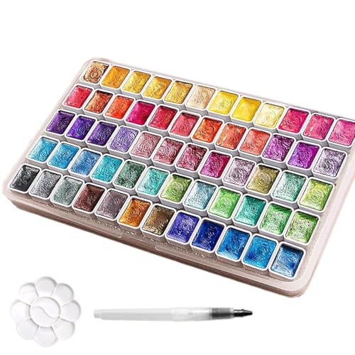 Pigmento Colorante Para Resina Epoxi - Polvo Perlado Brillante Con Purpurina,60 Colores Paleta de Pintura Mineral Portátil para Principiantes en Arte, Artistas y Decoración de Uñas con Brillo Natural