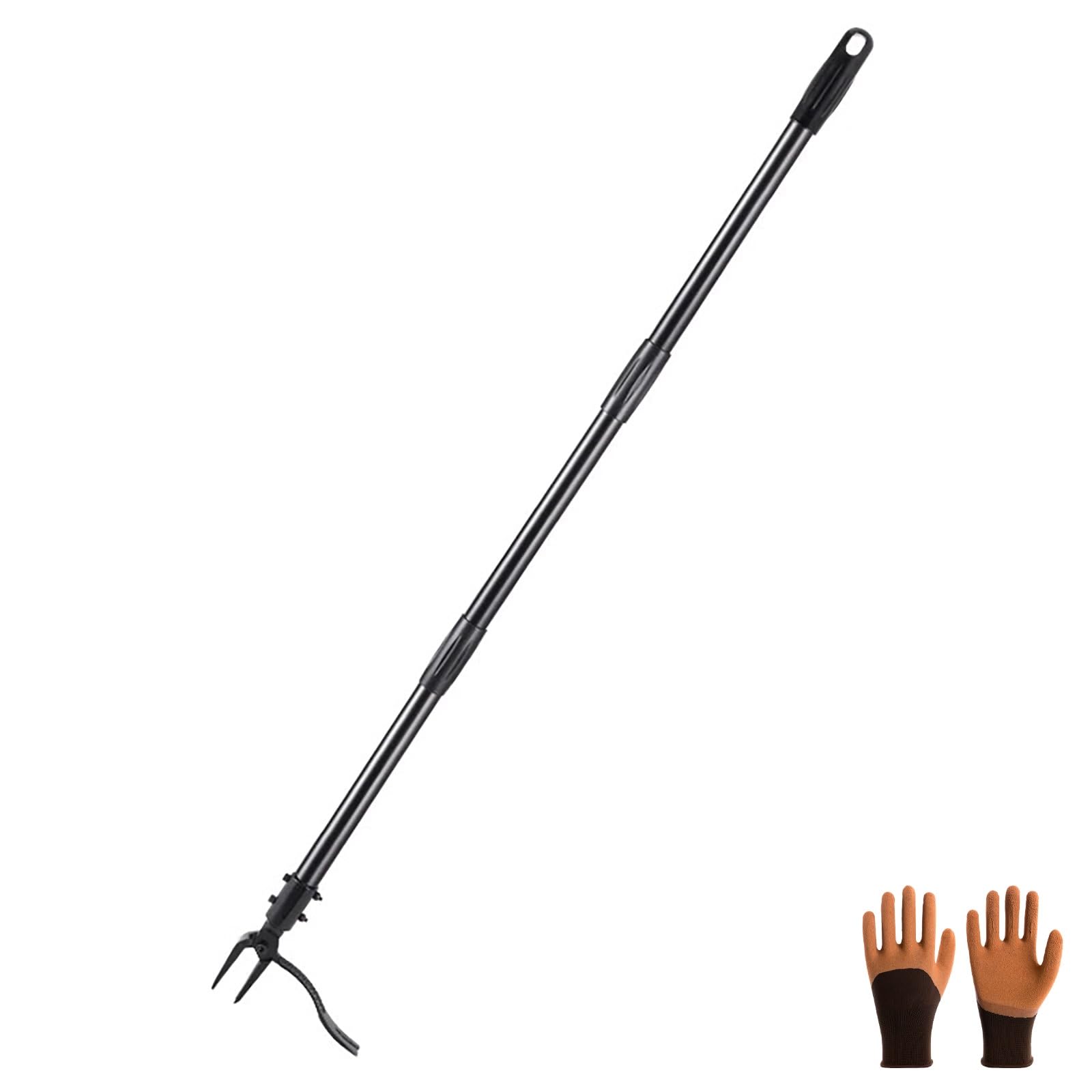 Stand-up Manueller Unkrautstecher mit langem Griff für müheloses Unkrautjäten im Garten, Edelstahl Unkrautentferner ideal für Gemüsegärten und Rasen