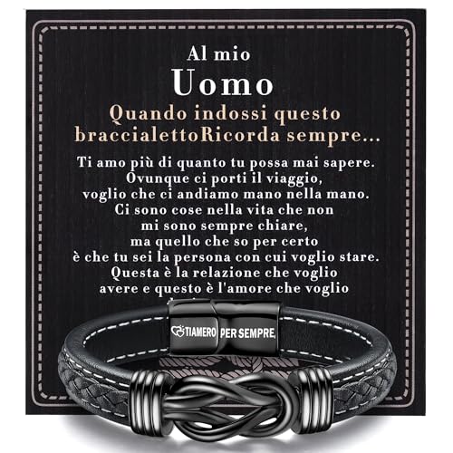 YADOCA Bracciale Uomo Ti Amo Regali per Uomo Bracciale in