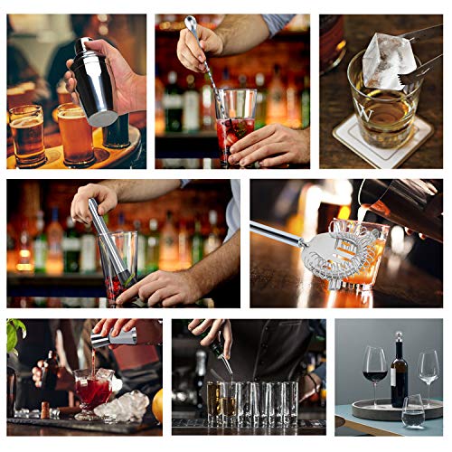 Cocktail Shaker Set, Songway 11 stuks Cocktail Making Kit Premium Barman Kit met zeef, Jigger, schenker, stop, ijstang… - Afbeelding 4