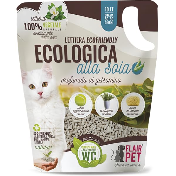 Flair Pet Lettiera per Gatto alla Soia profumo Gelsomino 10Lt