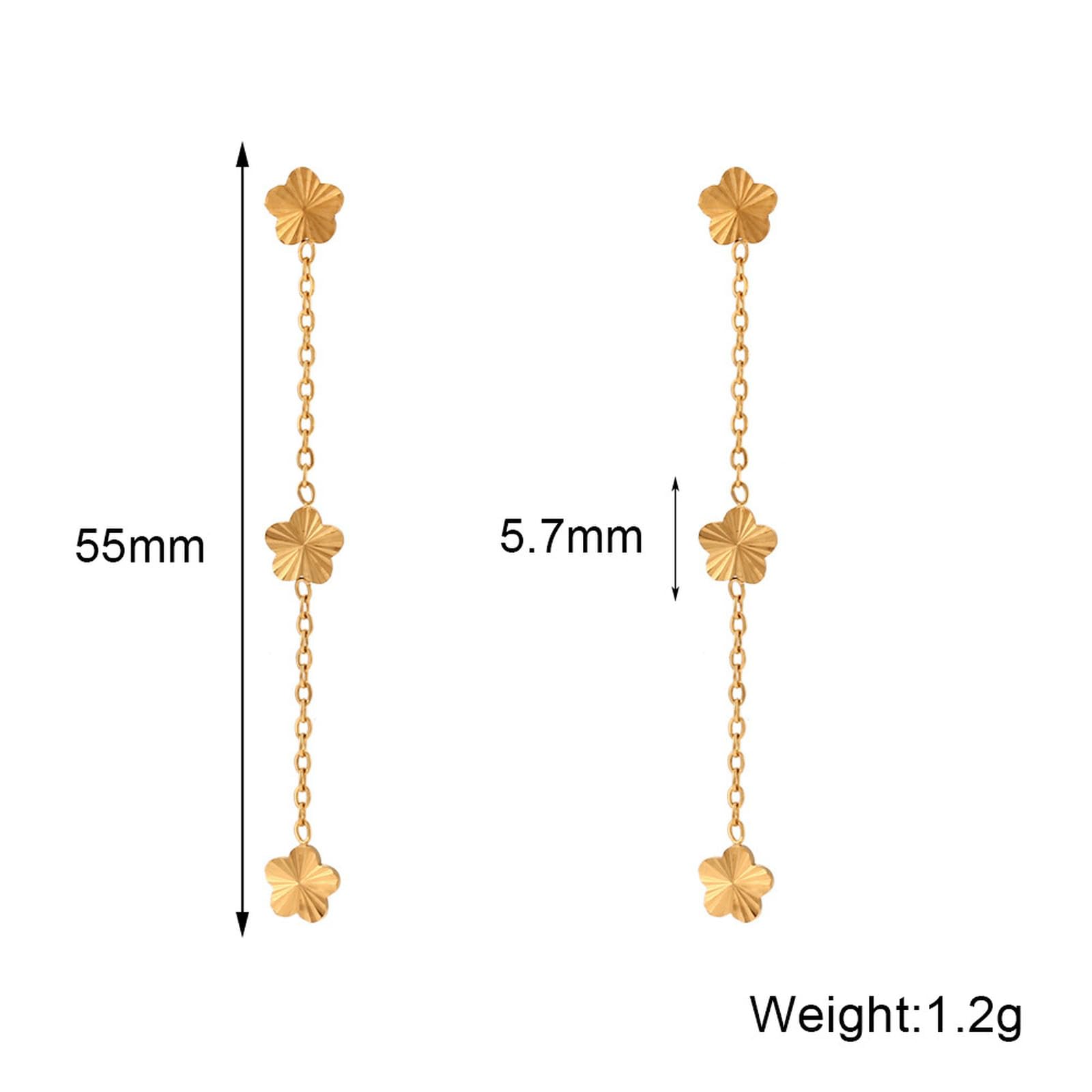 Ohrstecker mit Kettengliedern für Damen, minimalistisch, 18 Karat vergoldeter Edelstahl, gravierte Luxus-Ohrringe, Geschenk