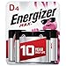 Energizer D Batteries, Premium D Cell Batteries Alkaline, 4 Count