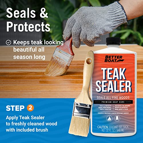 Image of Teak Cleaner and Brightener for Wood, Teak Oil or Sealer for Boats, Indoor