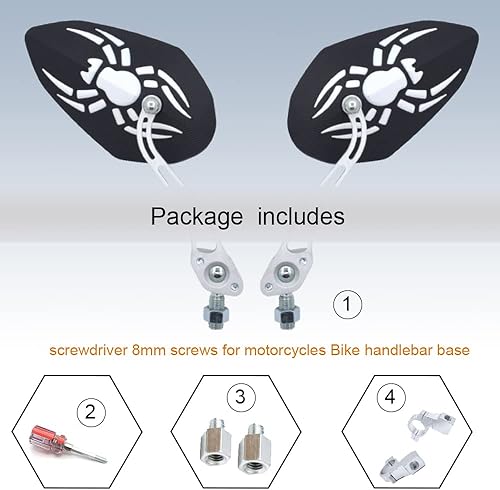 Miniatura 5 de Espejos de bicicleta Espejo retrovisor para manillar, espejo lateral de bicicleta de montaje en extremo ajustable para manillar, espejos de ciclismo