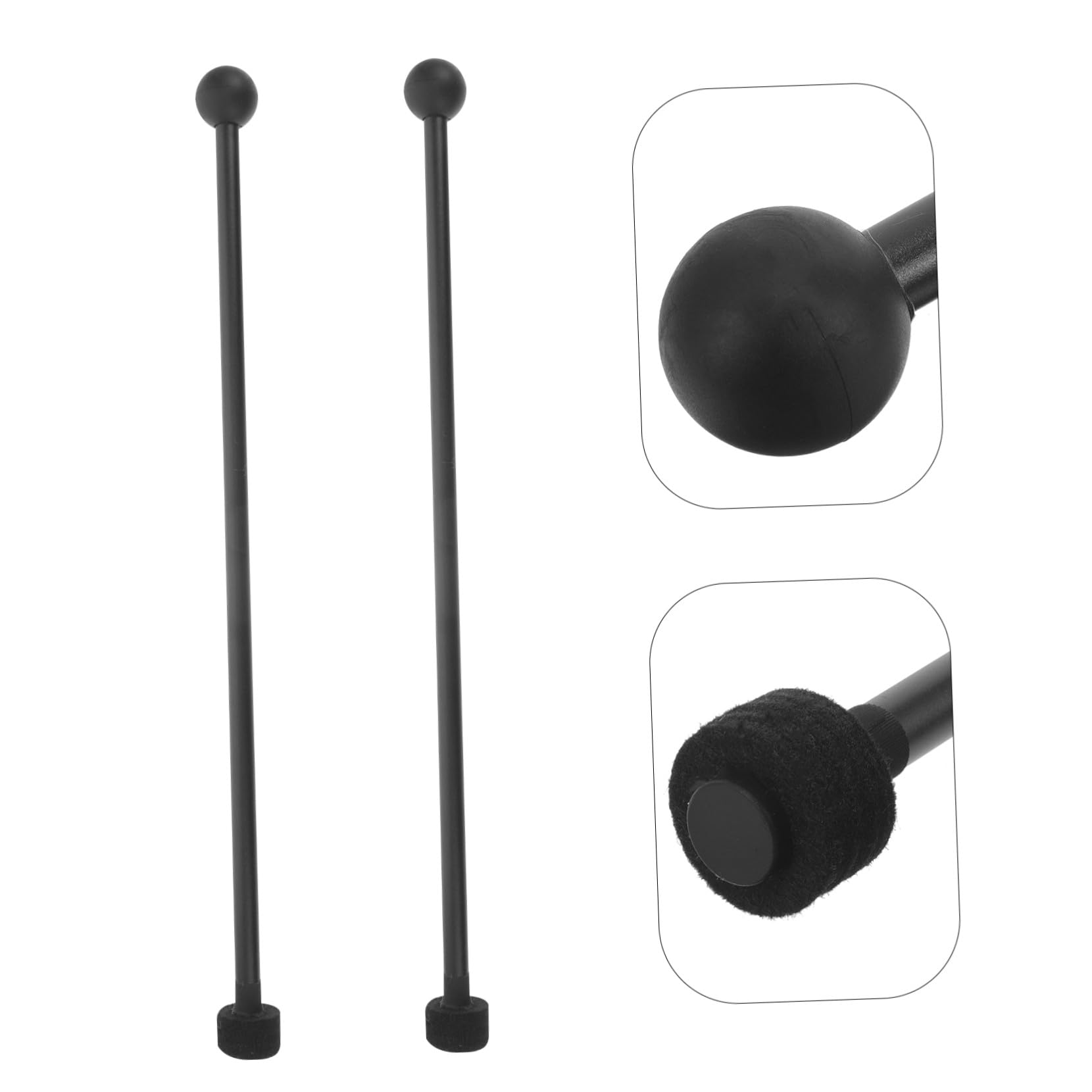 SUPVOX 2 bacchette in xilofono a doppia testa con feltro e testa in gomma morbida, resistenti per Marimba Tongue Drum e strumenti a percussione versatili, leggeri e portatili