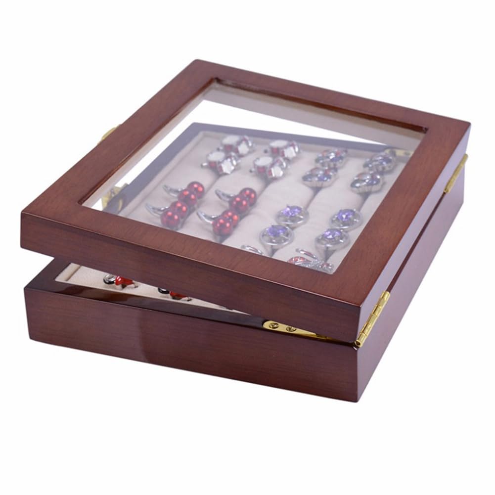 Caja de Gemelos de Cristal para Hombre, Caja de exhibición de colección Pintada, Almacenamiento, Caja para presentación de joyería, Anillos, 1 Unidad
