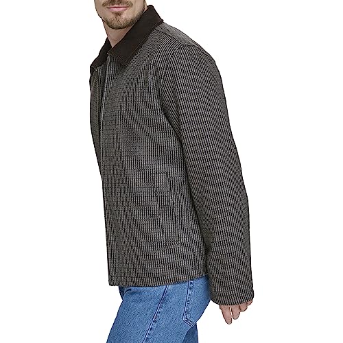Image of DOCKERS Men's Wool Blend Zip Up Jacket With Quilted Bib