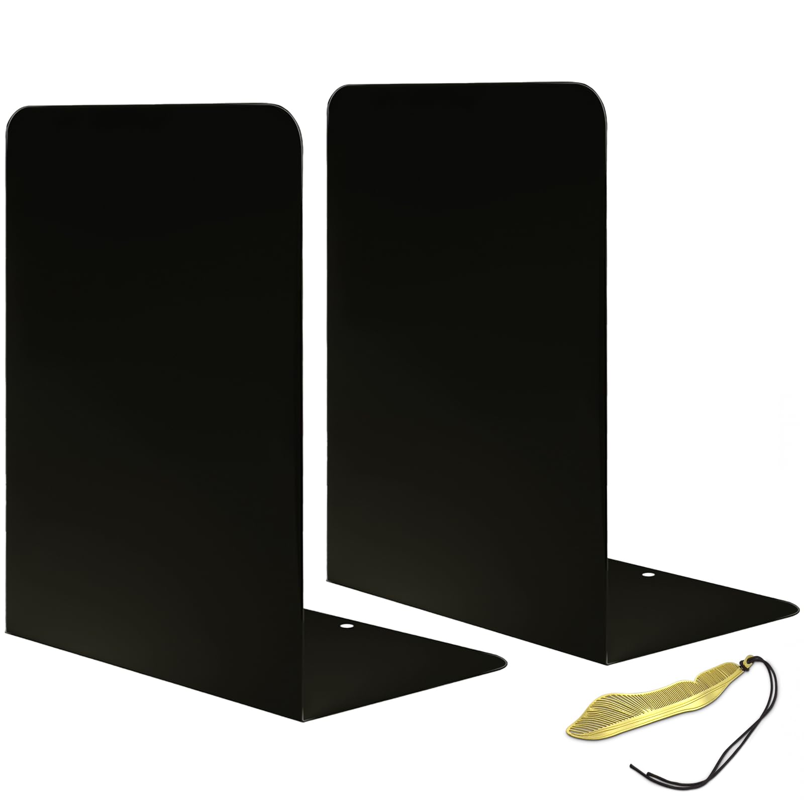 Qualsen Sujeta Libros Estanteria Sujetalibros Originales Negro Soporte Libros Separador De Libros 2 Unidades Aguanta Libros Separador Libros para Escritorio Hogar Biblioteca