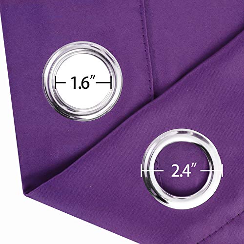 Image of LEMOMO Purple Blackout Curtains /42 x 63 Inch /Set of Two Panels Grommet Bedroom Curtains