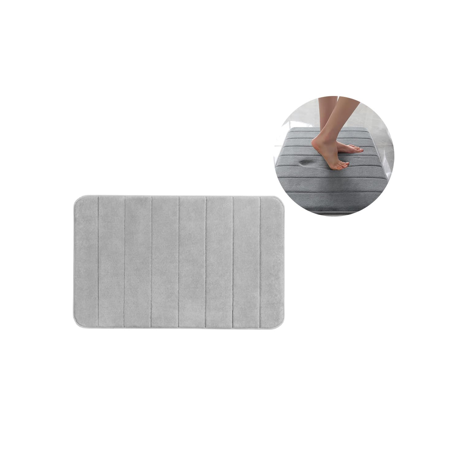 Avilia Badematte aus Memory-Schaum, aus Polyester, 50 x 80 cm, Grau