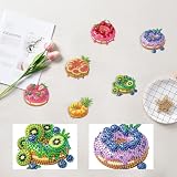 Fiorky 6 szt. Magnesy akrylowe o specjalnym kształcie Zwierzęta jedzące arbuz Diamentowe magnesy artystyczne Naklejki Diamentowe malowanie Magnes na lodówkę dla majsterkowiczów Craft forty Prezent Fig
