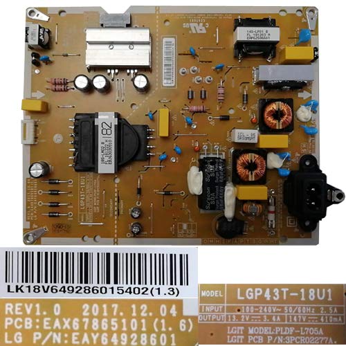 Fuente Alimentación EAX67865101(1.6), LG 43UK6950PLB