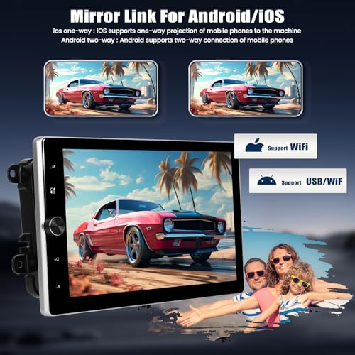 [2 + 64 G] Estéreo automotivo Din único com carplay sem fio Android Auto, tela sensível ao toque ver