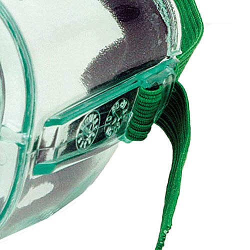 Sellstrom Flexible, Soft, Direct Vent, Protective Safety Goggle, Green-Tinted Body, Anti-Fog Coating, Clear Lens, Black Adjustable Strap, S81310 #TOP3