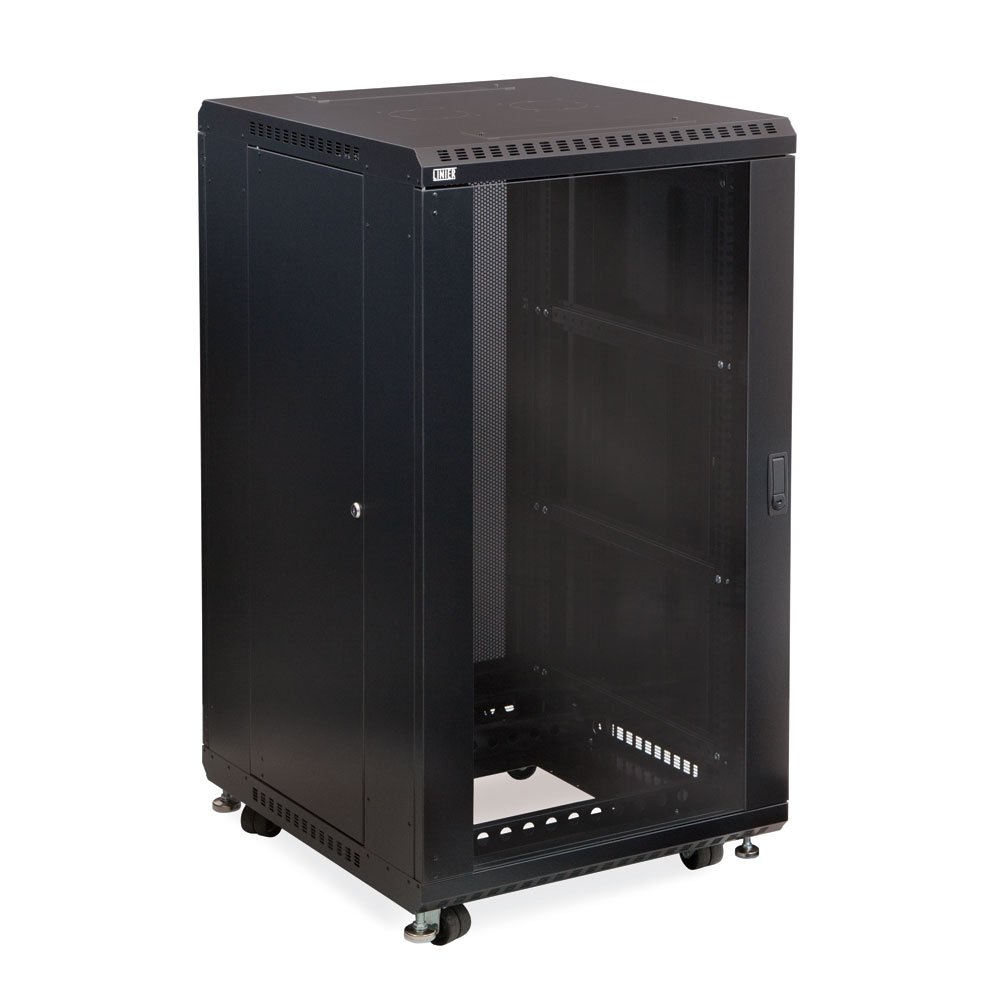 Kendall Howard Linier Glass and Vented Doors Server Cabinet Size: 22U