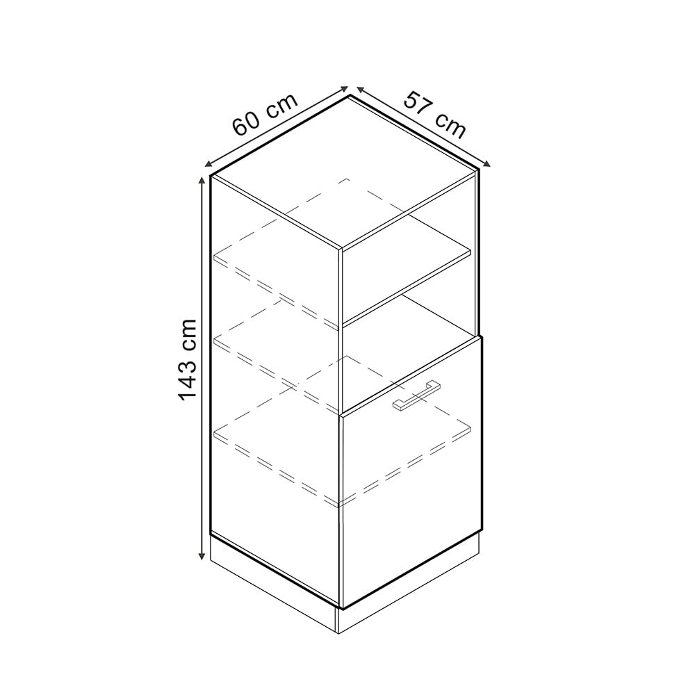 Vicco Herdumbauschrank R-Line, Weiß Landhaus, 60 cm, zur freien Kombination innerhalb modularer Küchensysteme | zur freien Kombination innerhalb modularer Küchensysteme