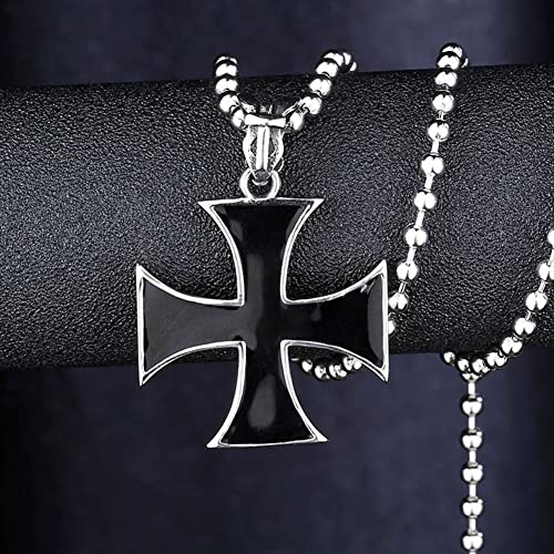 Stainless Solid Steel Unique Trendy Iron Cross Necklace Pendant For Man & Woman Lover Gift3