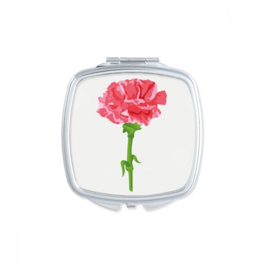 Miroir carré maquillage compact portable fleur carnation miroir de poche fait main