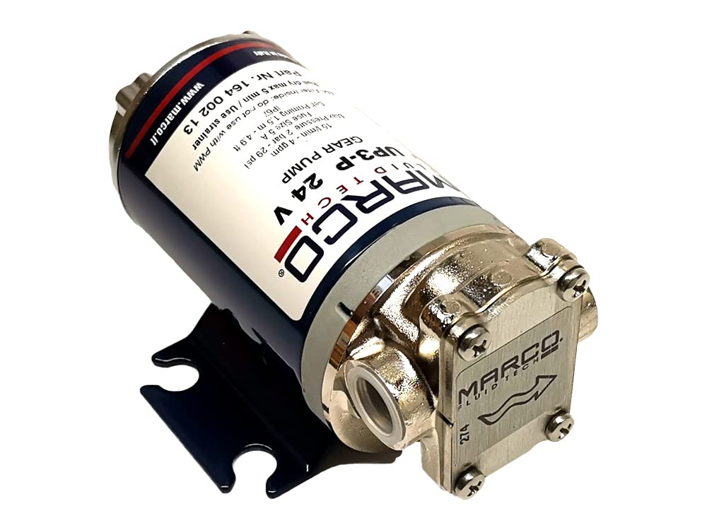MARCO Pompe elettriche autoadescanti UP3-P 24V 15L/min - Pompa ad ingranaggi polimerici per agricoltura, industria, casa, gommoni, barche a vela e camper