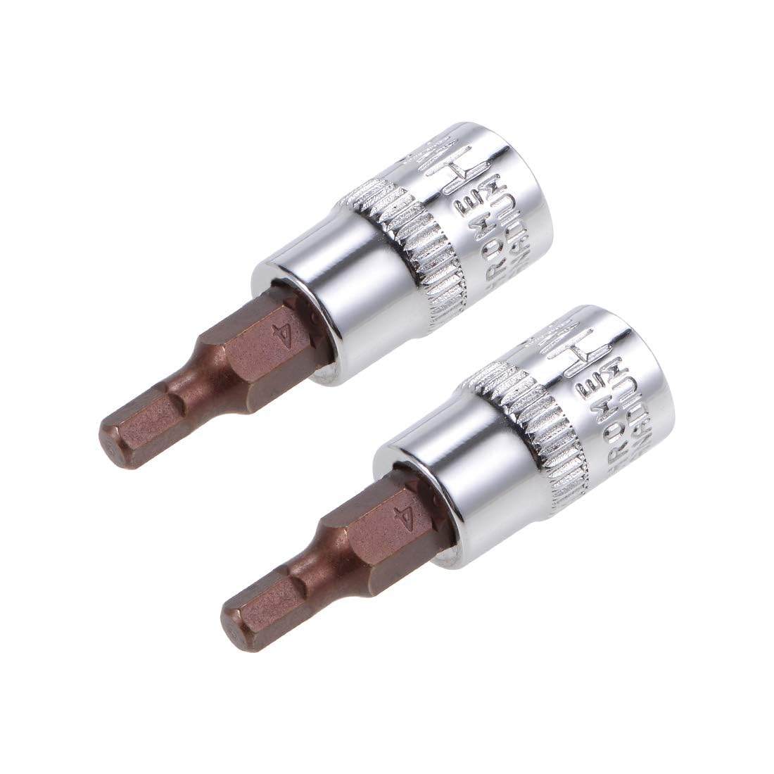 TOP-VIGOR 2 llaves hexagonales de 1/4 pulgadas x llave Allen H4 (4 mm), brocas de acero S2 de alta calidad, broca hexagonal con 38 mm de longitud para llave dinamométrica, llave de trinquete, taladros