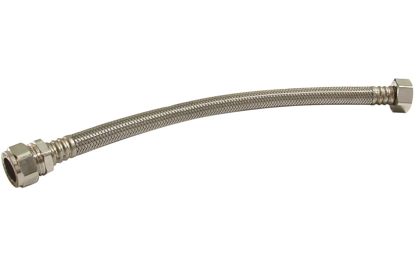 Pack of 2-15mm x 1/2" 300mm Flexible Tap Hose (Known as 15mm Flexible Hose Also Available in 15mm, 22mm, 1/2 inch, 3/4 inch, 150mm, 300mm and 500mm)