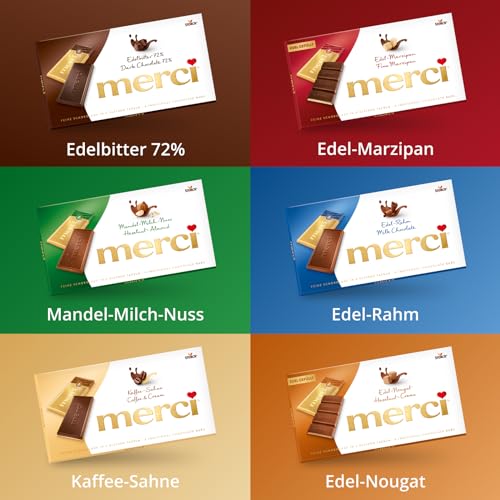 merci Tafelschokolade Kaffee-Sahne – 1 x 100 g – Feinste Täfelchen aus Edel-Kaffee-Sahneschokolade auf weißer Schokolade