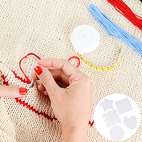 Image of Tofficu 50 Pieces Mesh Plastic Canvas Sheets, Plastic Mesh Sheet Plastic Grid Sheet 5 Styles, Plastic Canvas Shapes for Embroidery, Knitting and Crochet Projects, 8.00X8.00X0.10CM