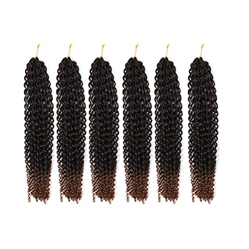 6 Packs Passion Twist Hair 18 Inch Braiding Water Wave Crochet Hair (18 inch, T 30)