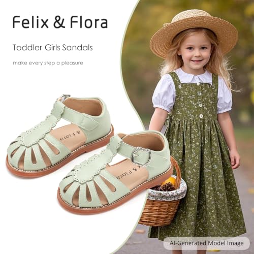 Image of Felix & Flora Toddler Girls Sandals Soft Rubber Princess Flat Shoes Flower Girl Shoes