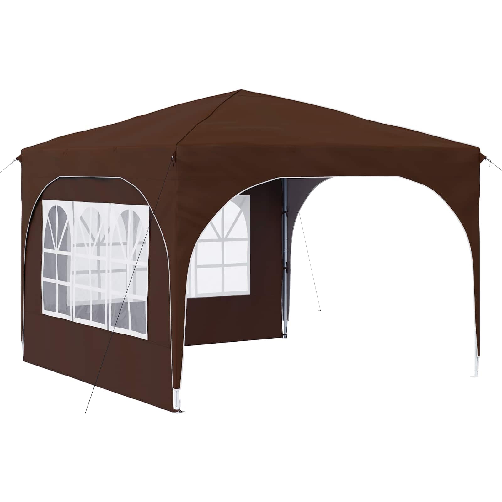 Tente de fête pop-up pour réceptions de jardin | Barnum pliant marron réglable en hauteur