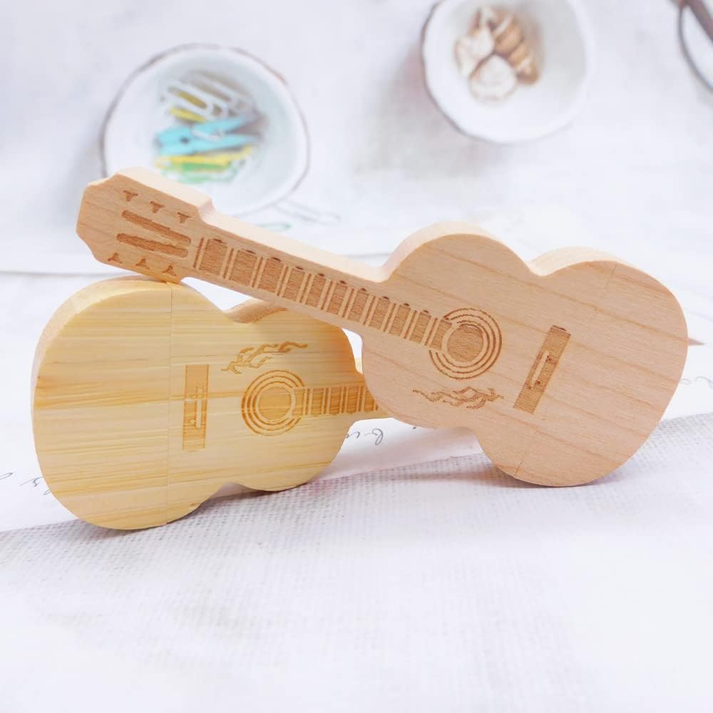 USB Flash Drives Memory Sticks Thumb Drive Pendrive for Gifts & Presents (Maple & Bamboo Guitar 2Pack 32GB) image 3