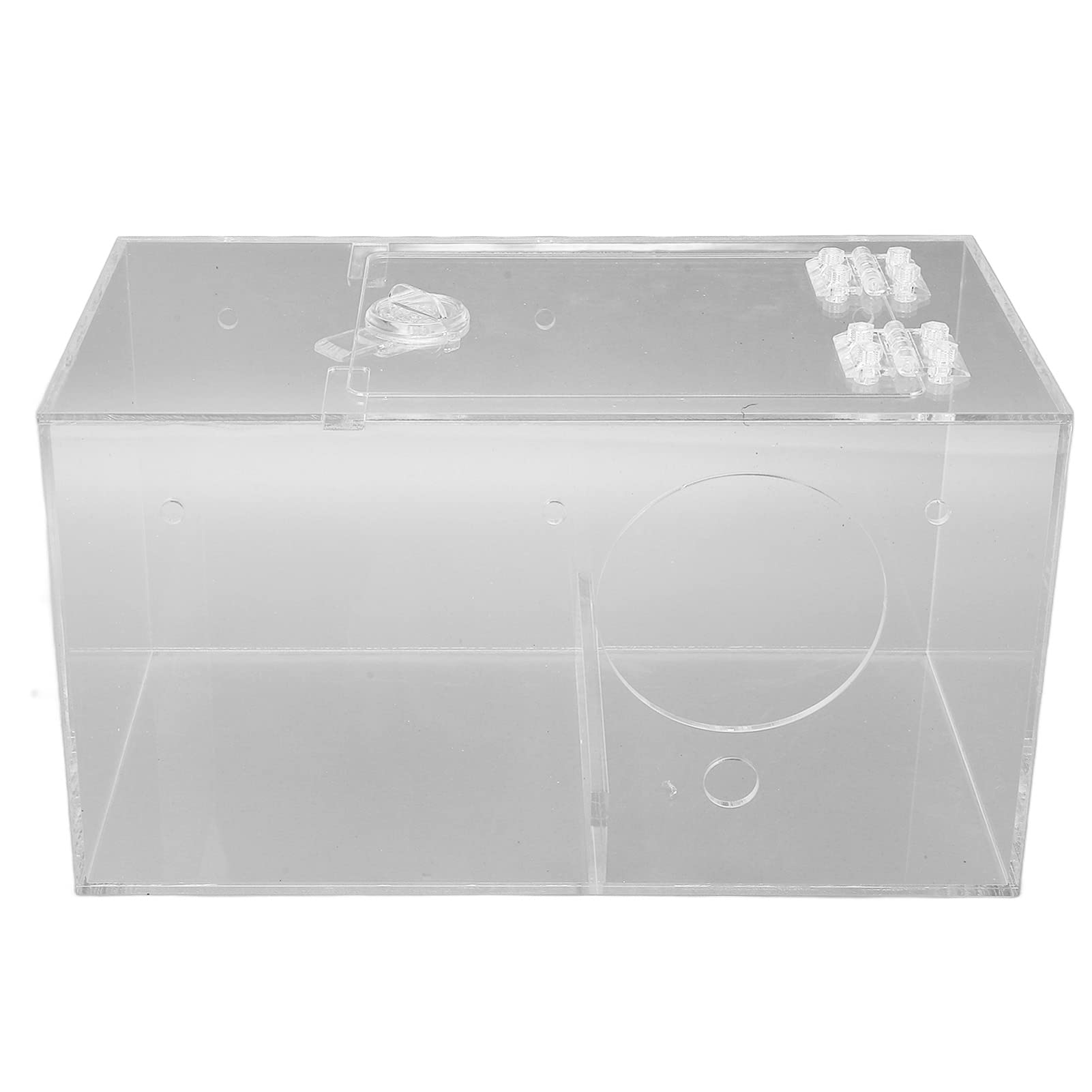 Caja acrílica para cría de pájaros, Caja Nido Transparente para Loros con Poste y Acolchado, Material no Seguro, fomenta comportamientos Naturales de anidación para pájaros (Grande 35,83x15,75