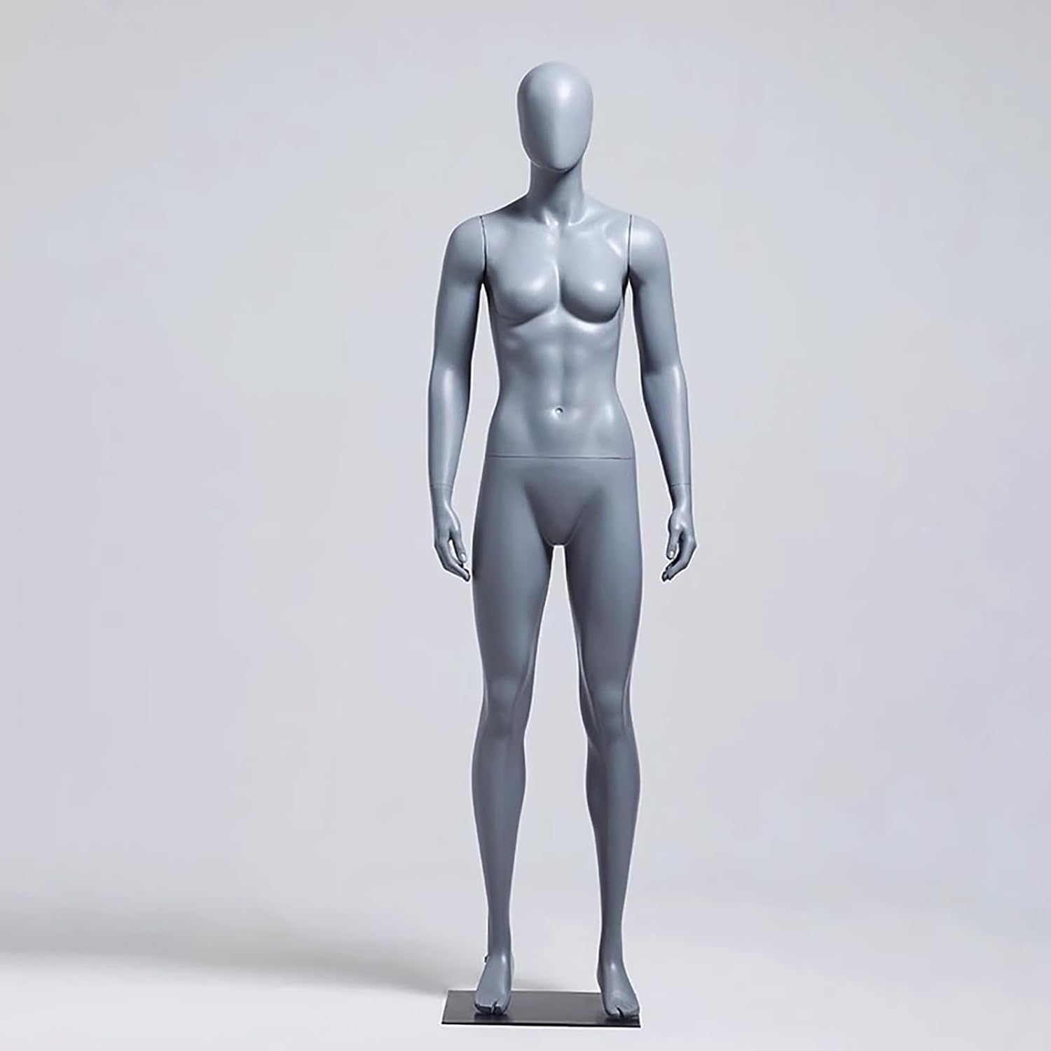 Female Dress Form Mannequin Display Stand for Retail Shops, Cosplay & Fashion, Gray Torso Manikin Dummy for Clothing Boutique Showcase