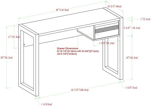 Miniatura 3 de Walker Edison Consola de metal y madera con puertas y espacio abierto para guardar