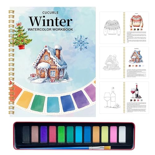 Libro di lavoro ad – Set da pittura e bricolage con colori e pennelli, ideale per bambini, ragazze principianti, per diari, aule, casa, viaggi, feste, attività di compleanno