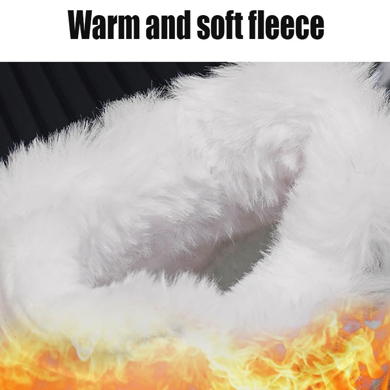 RiceelSor Women's High Top Platform Lace Up Boots Round Toe Soft Comfortable Thermal Fur Lining Non-slip Fashion Sneakers Ankle Boots3