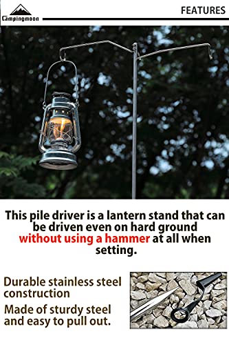 Stainless Steel Lantern Pile Driver Heavy Duty Height Adjustable with Storage Bag D-240, Silver, 22.05"L x 0.79"W x 96.85"H - Image 3