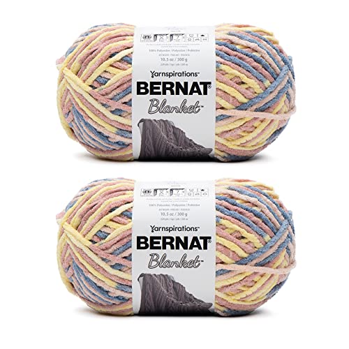 Image of Bernat Blanket Pink Lagoon Yarn - of 300g /10.5oz - Polyester - 6 Super Bulky - 220 Yards - Knitting /Crochet (Pack of 2)