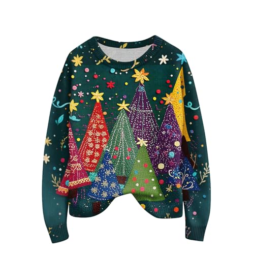 Weihnachtspullover Damen Ugly Christmas Sweater Hässliche Oversize...