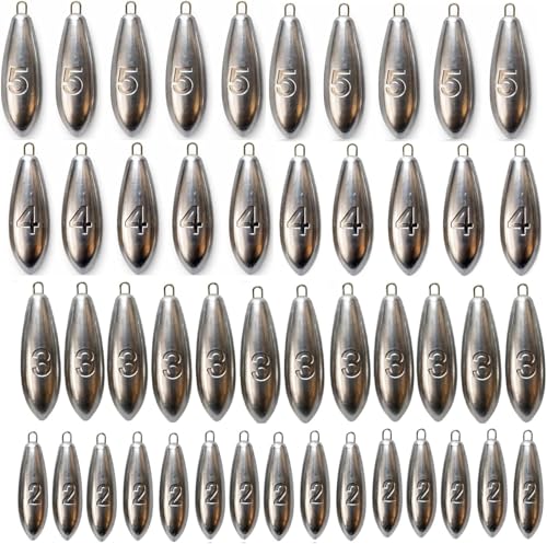 Plain Sea Fishing Weights Pack Of 5 Mackerel Feather Cod Bass Boat Fishing -2oz