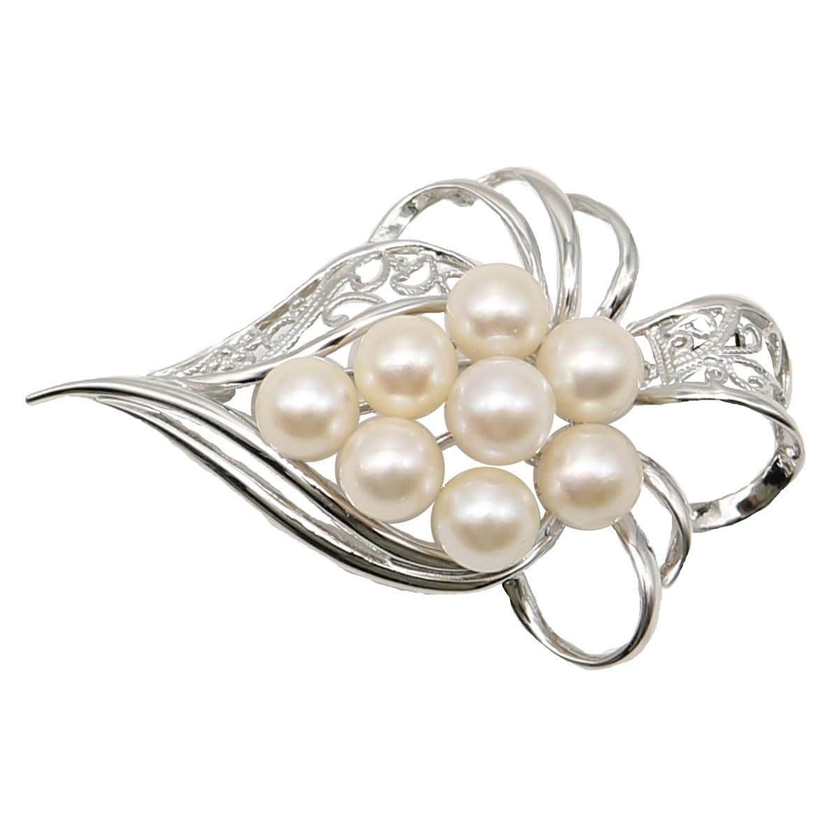Amazon | 真珠 パール ブローチ あこや真珠 パールブローチ 7mm-7.5mm